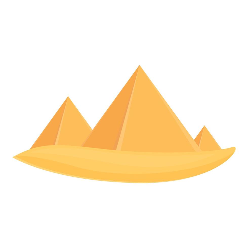 vecteur de dessin animé d'icône de pyramide de voyage. sable du caire