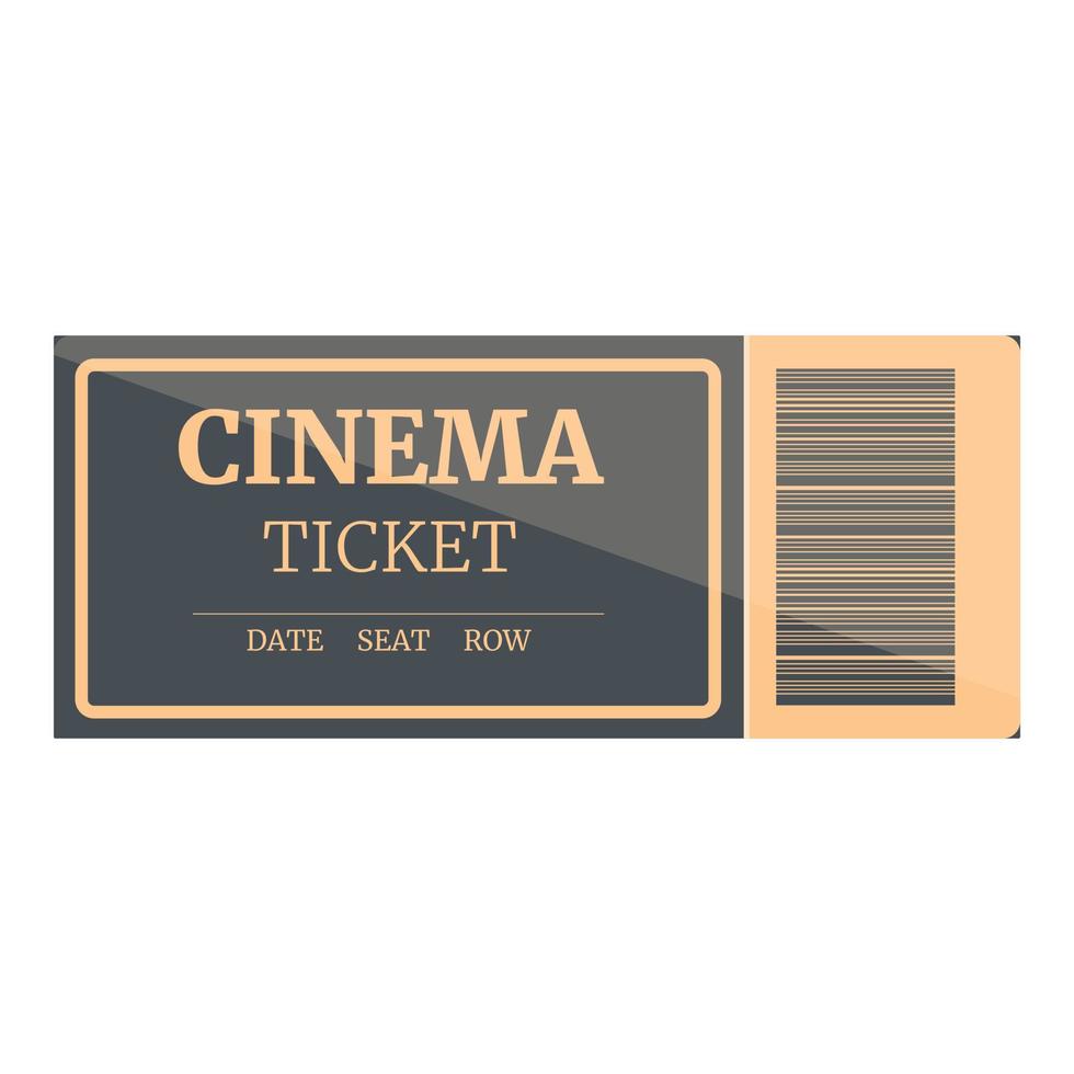 vecteur de dessin animé d'icône de billet de cinéma de salle. cinéma