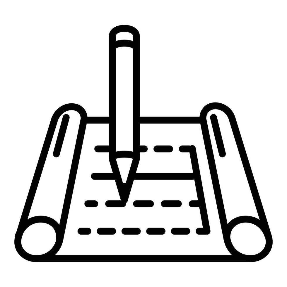 dessiner l'icône du plan d'architecte, style de contour vecteur