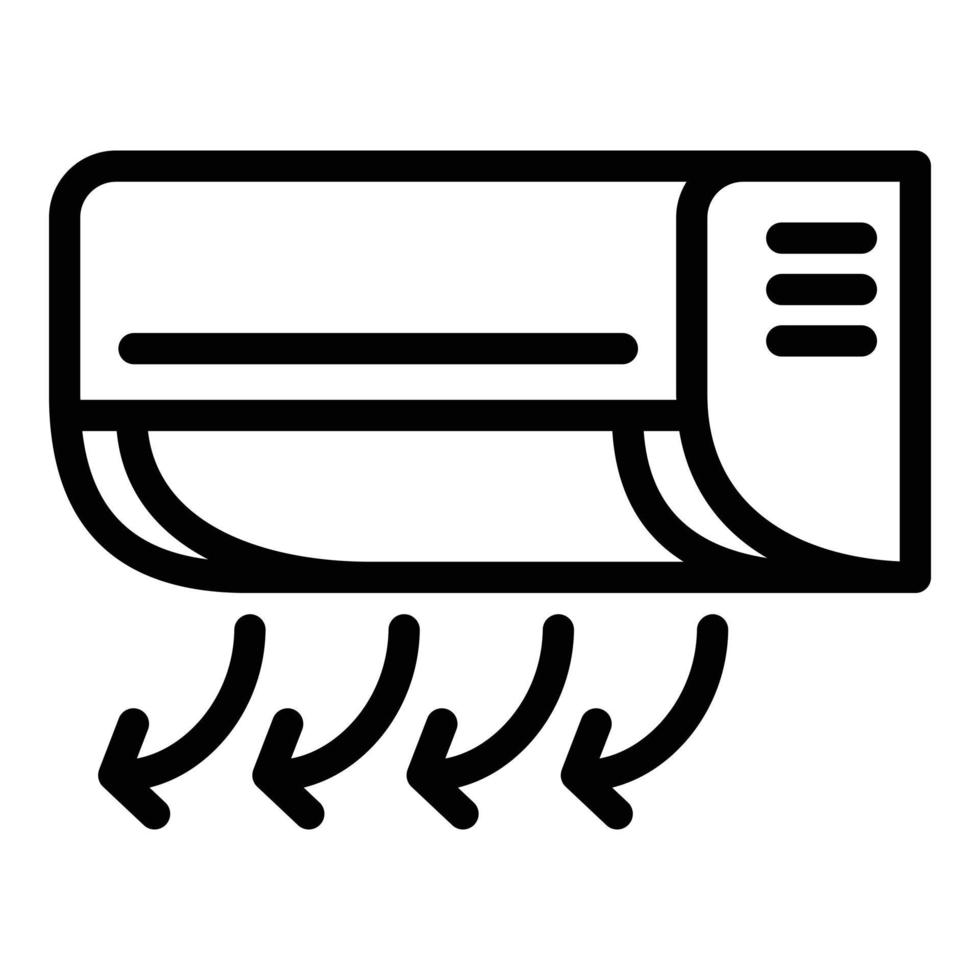 icône de direction de l'air du climatiseur, style de contour vecteur