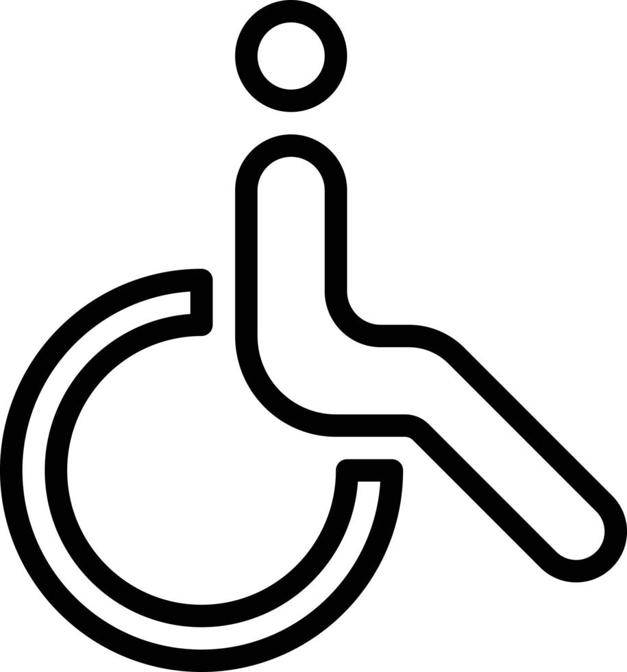 Fauteuil roulant pour personne handicapée - icône de contour vecteur