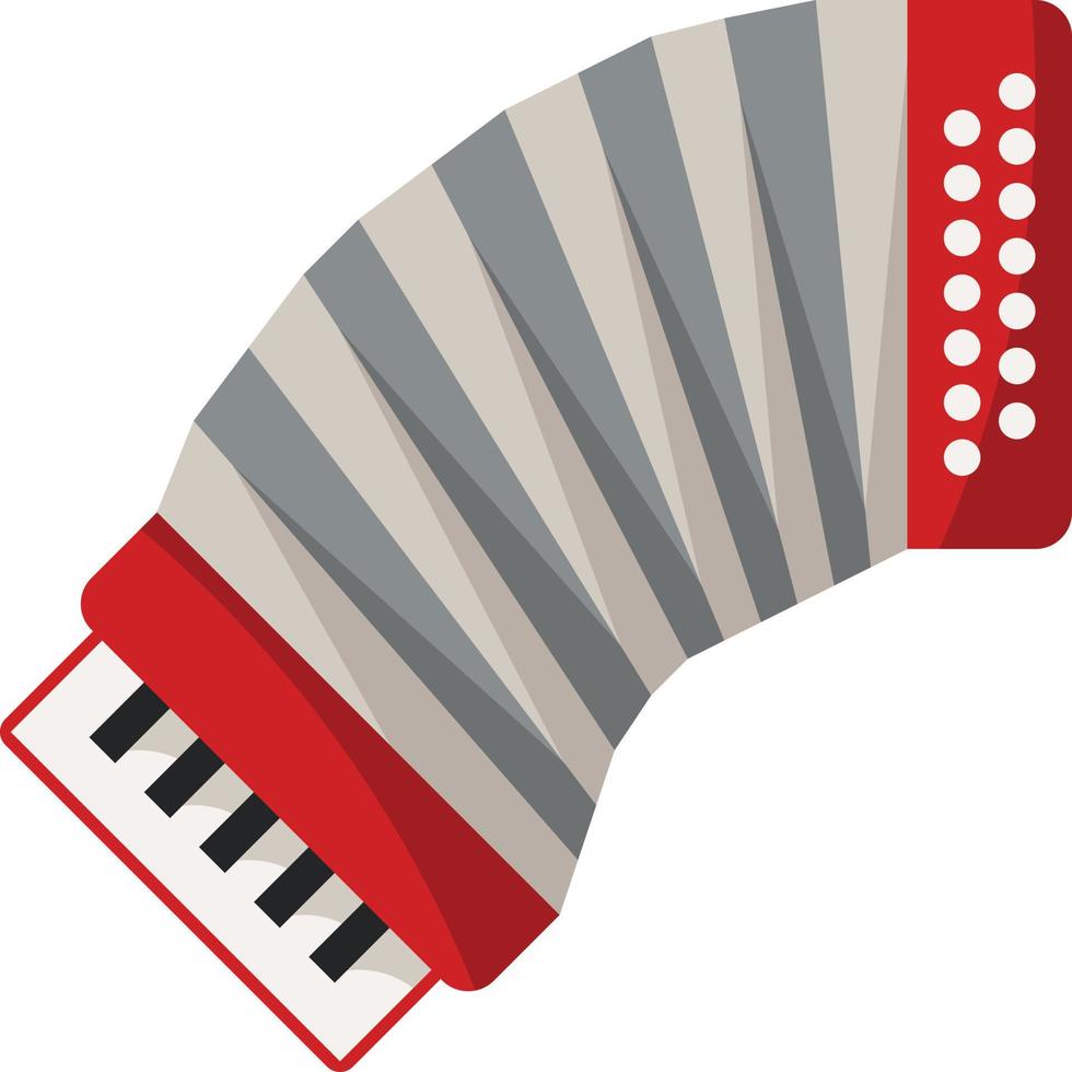 instrument de musique musique accordéon - icône plate vecteur