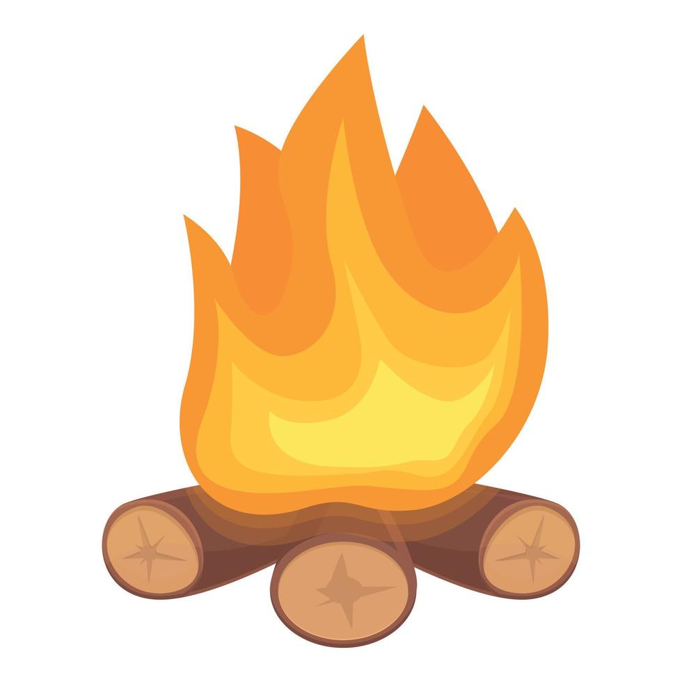 icône de feu de forêt, style cartoon vecteur