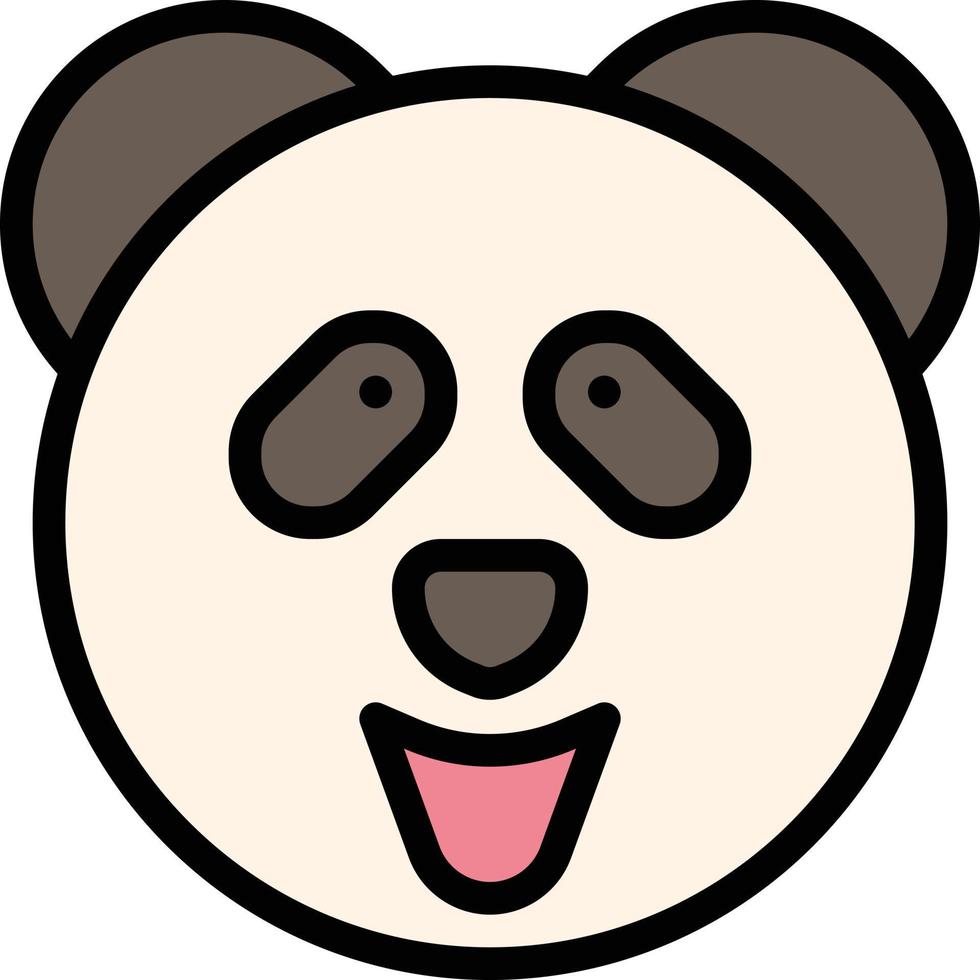 panda mammifère ours animal chine - icône de contour rempli vecteur