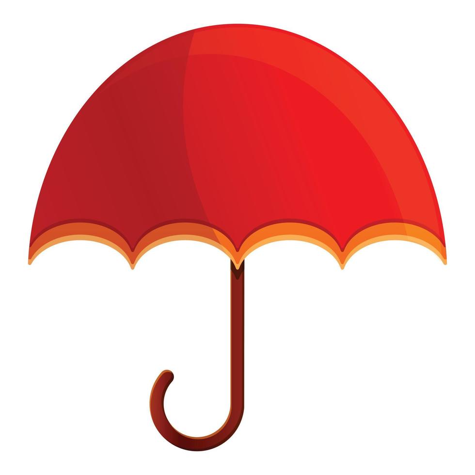 icône de parapluie rouge de fête d'automne, style cartoon vecteur