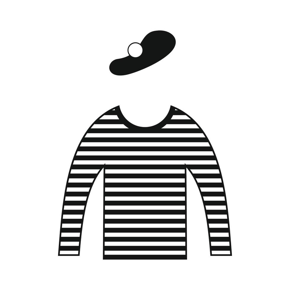 icône de costume de mime vecteur