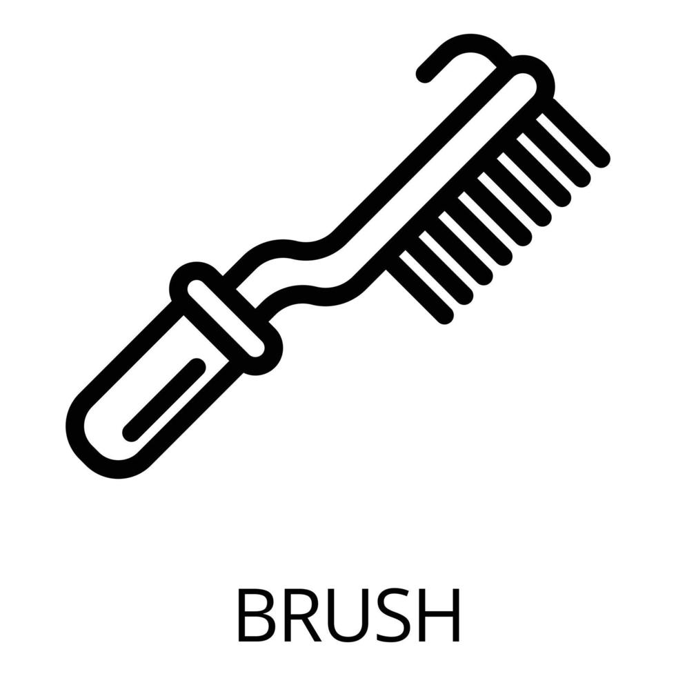 icône de brosse métallique, style de contour vecteur