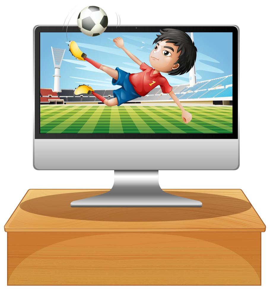 football sur écran de bureau vecteur