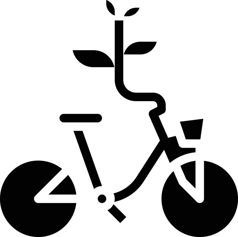 bicyclette, exercice sain, écologie, plante, -, solide, icône vecteur