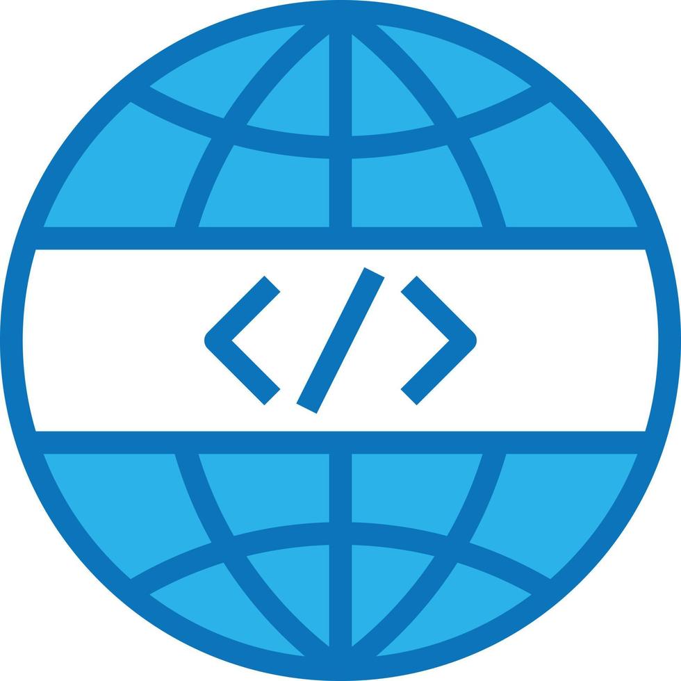 balises html world website seo - icône bleue vecteur
