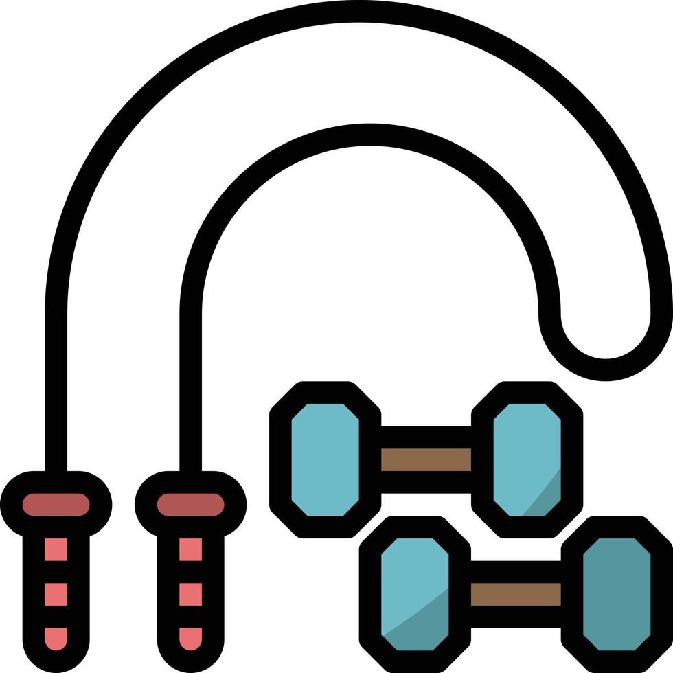 exercice régime nutrition fitness haltère - icône de contour rempli vecteur