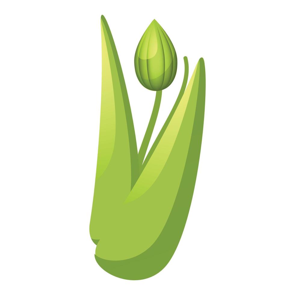 icône de petit camélia vert, style cartoon vecteur