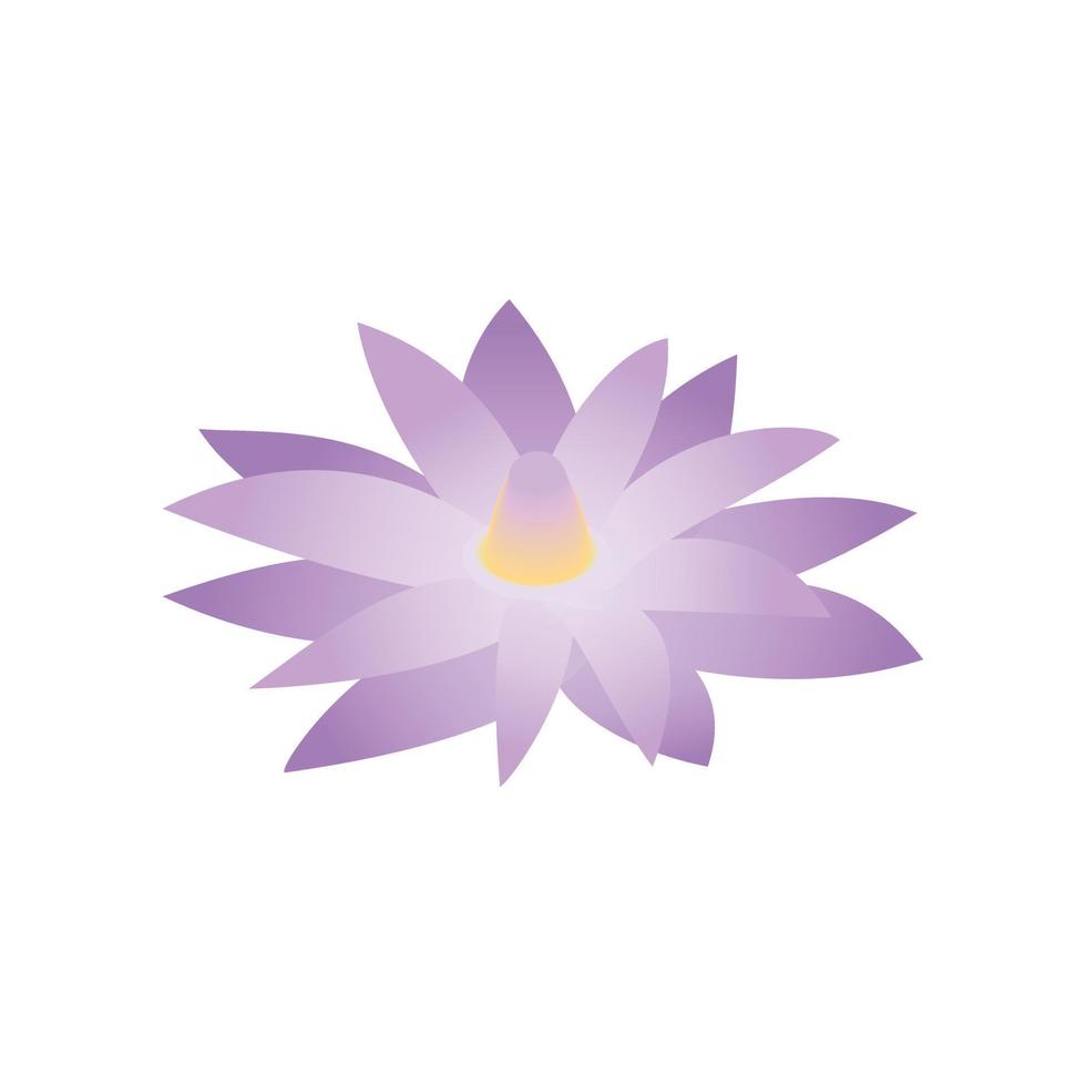 icône de lotus bleu d'egypte, style 3d isométrique vecteur