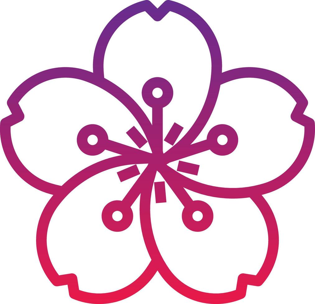 fleur de sakura japon japonais - icône dégradé vecteur