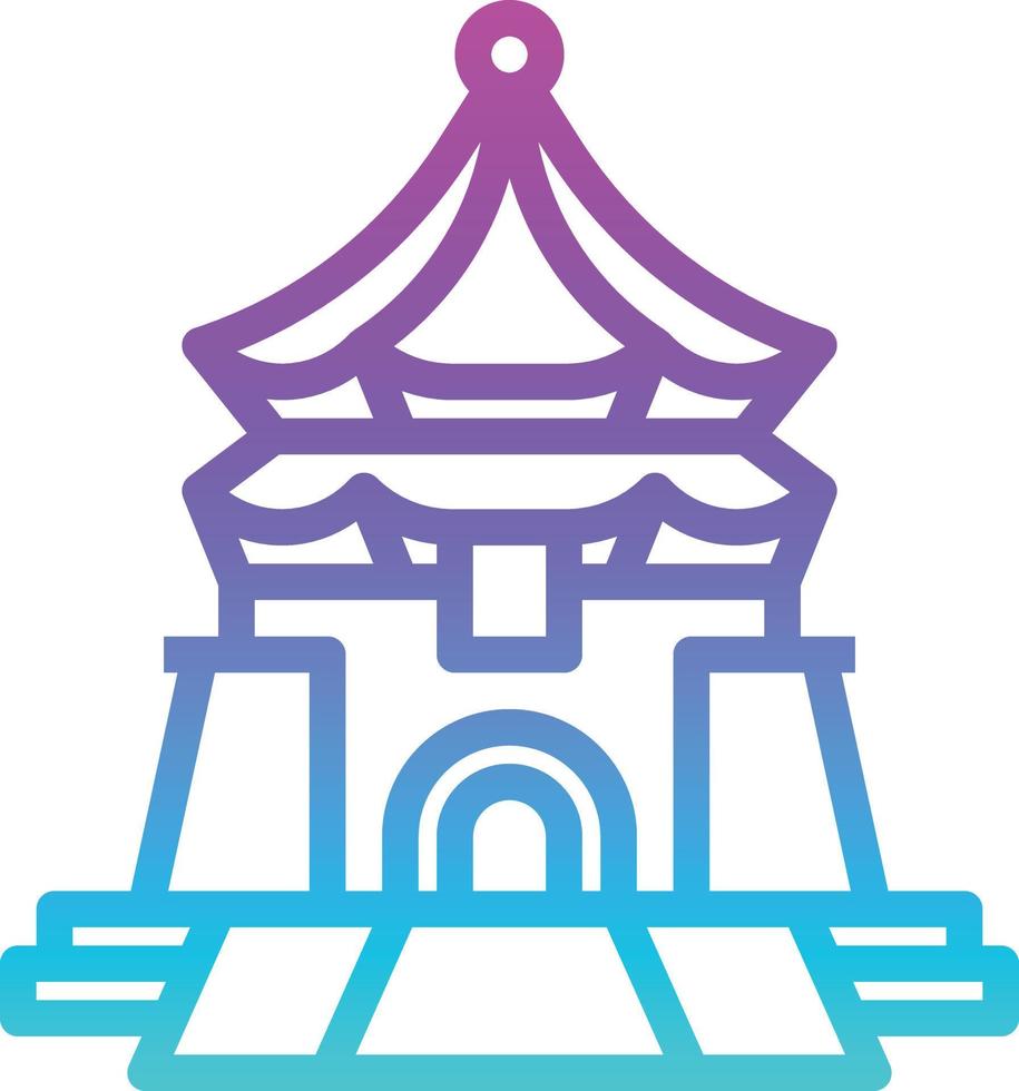 chiang kai shek memorial hall taipei taiwan monument - icône dégradé vecteur