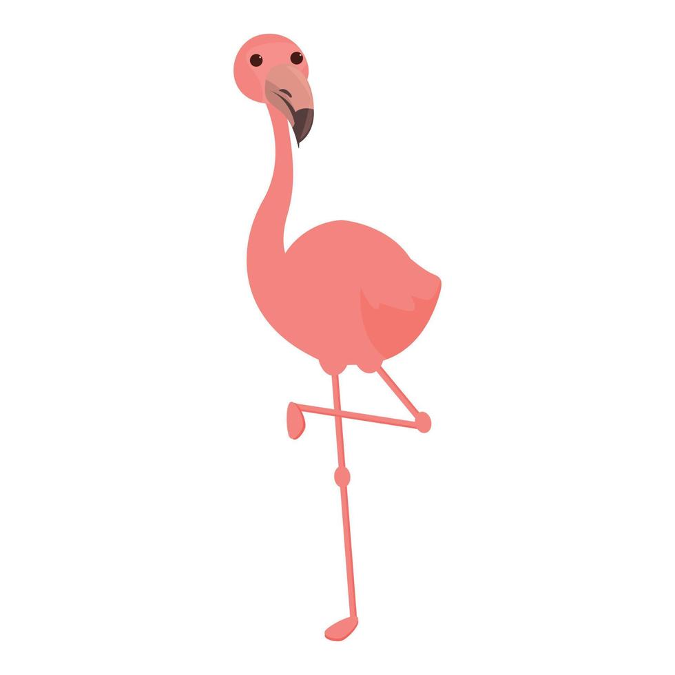 vecteur de dessin animé d'icône de flamant rose. oiseau rose