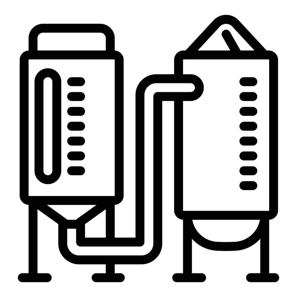 icône d'usine de whisky, style de contour vecteur