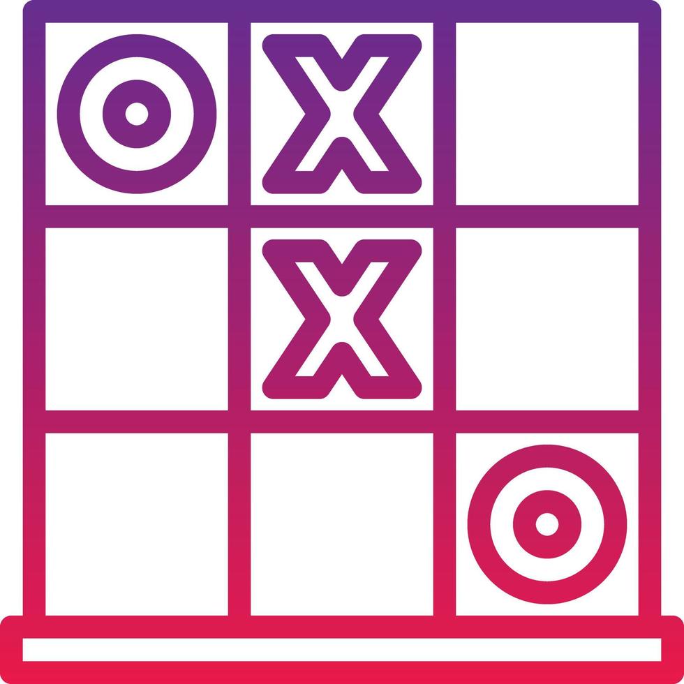 jeu de tic tac toe planche de bois divertissement - icône dégradé vecteur