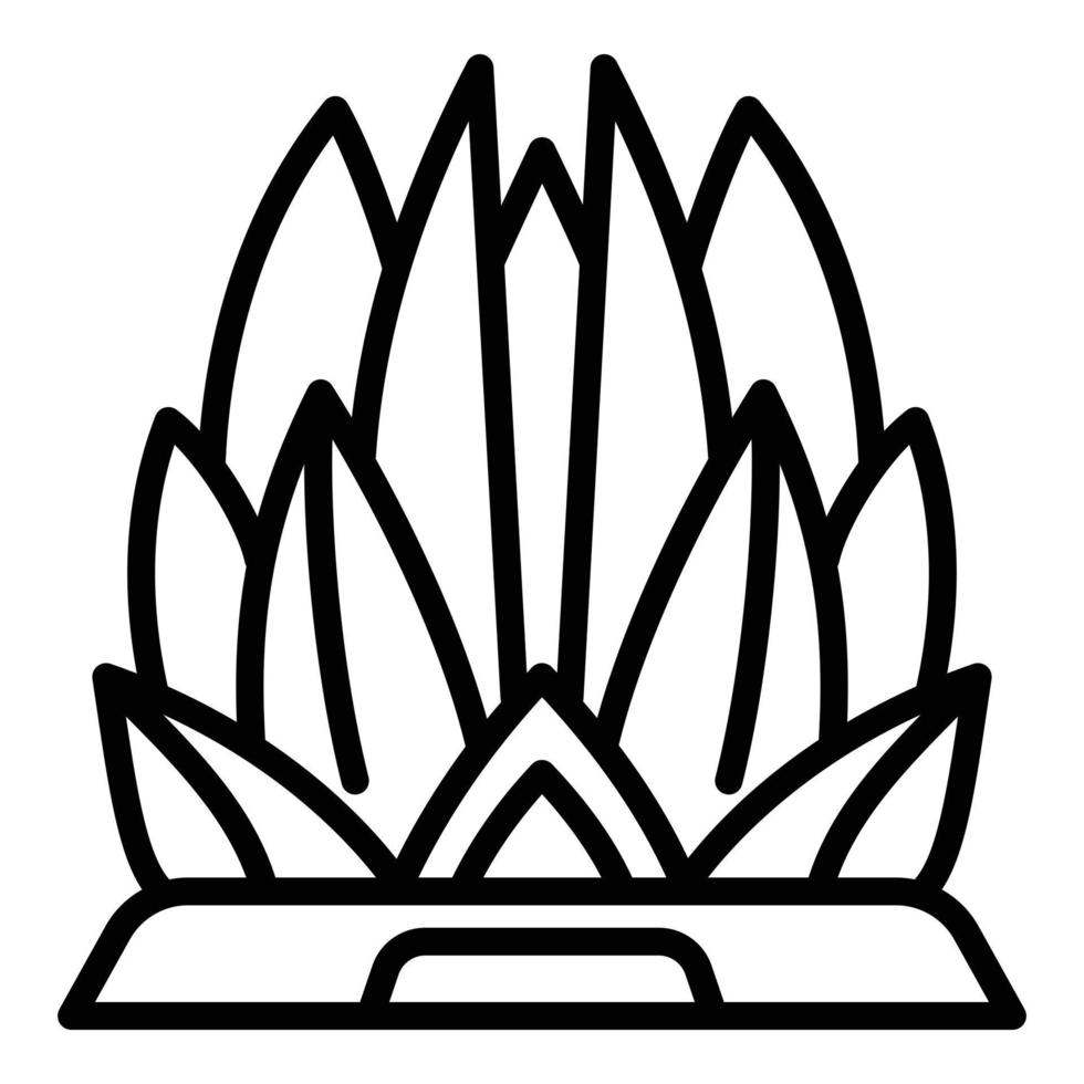 icône du temple du lotus, style de contour vecteur