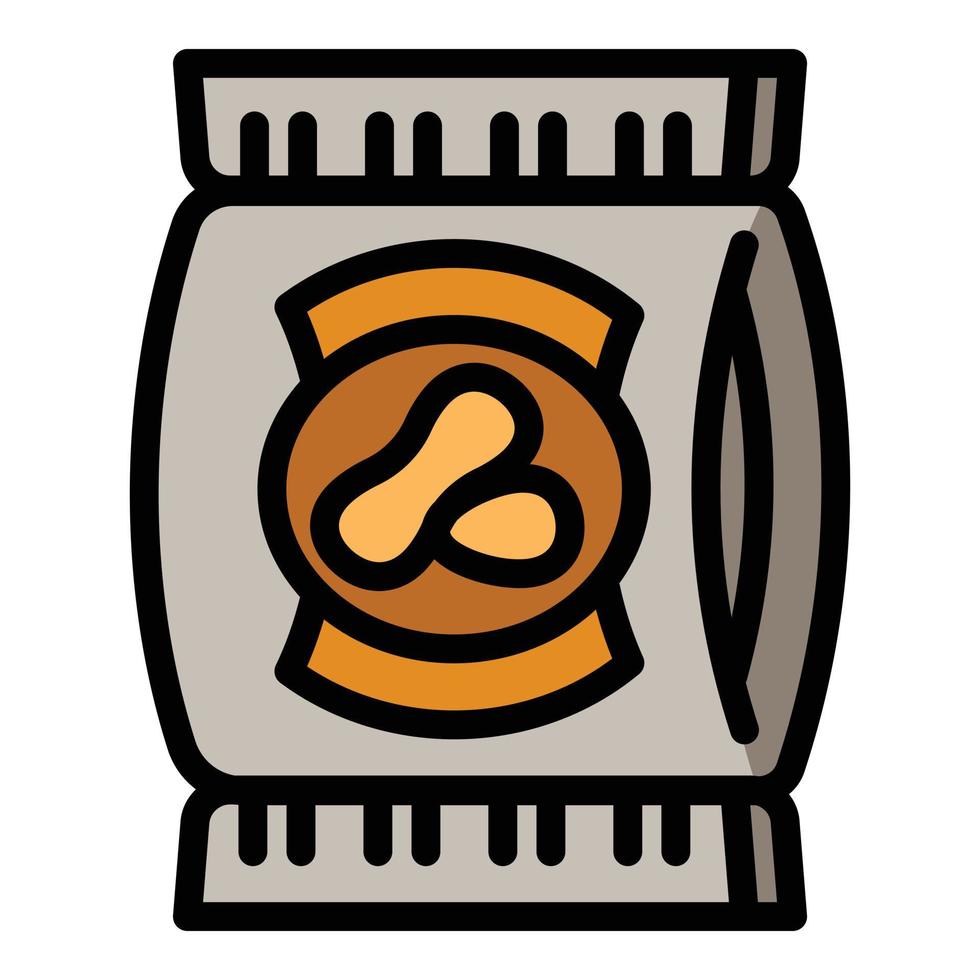 icône de paquet d'arachide entier, style de contour vecteur