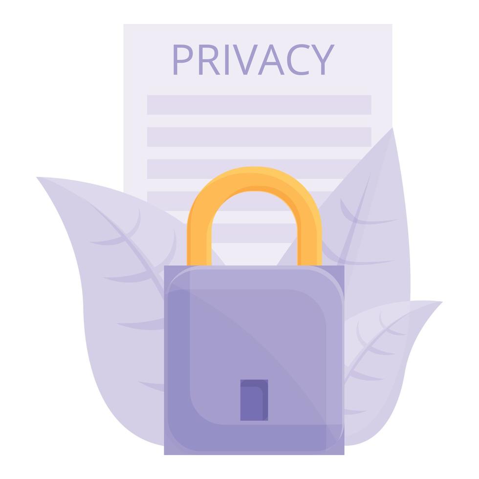 vecteur de dessin animé d'icône de confidentialité sûre. données sécurisées
