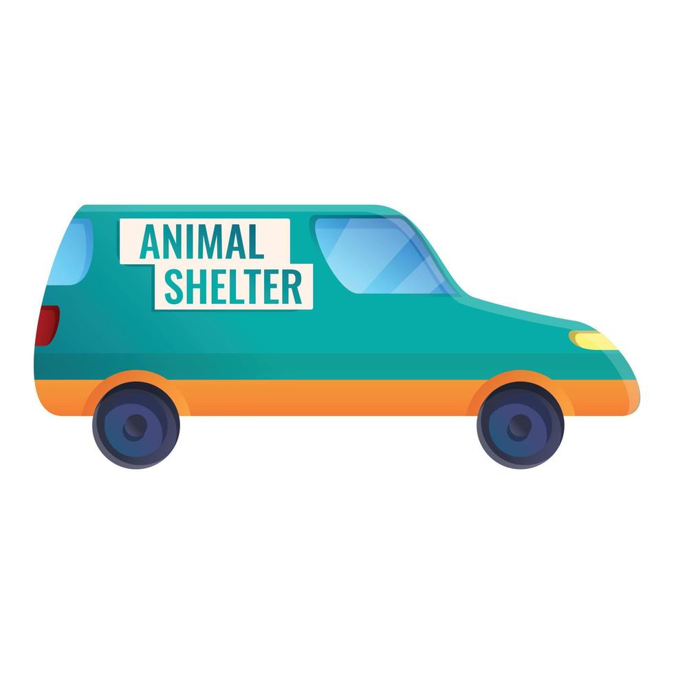icône de voiture de refuge pour animaux, style cartoon vecteur