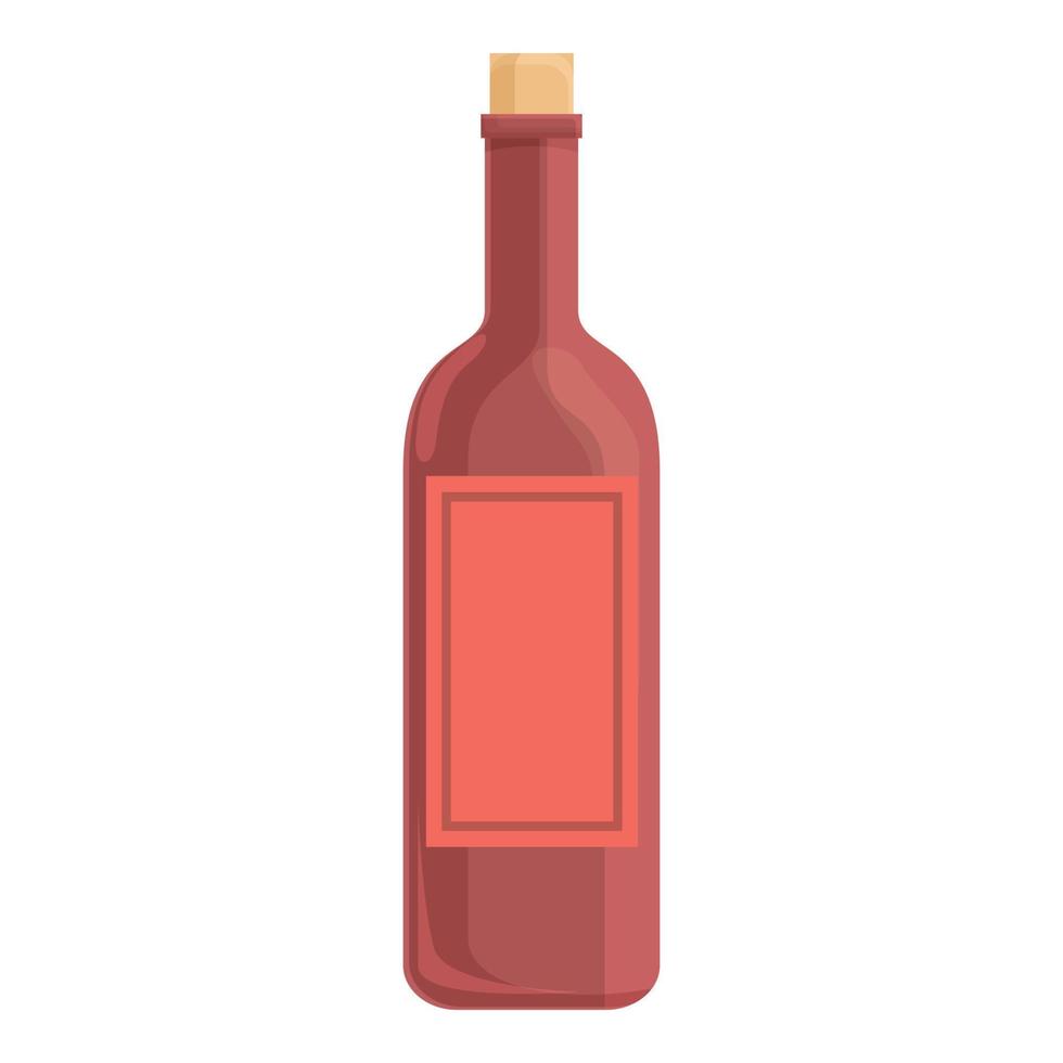 vecteur de dessin animé d'icône de bouteille de vin rouge. apéro