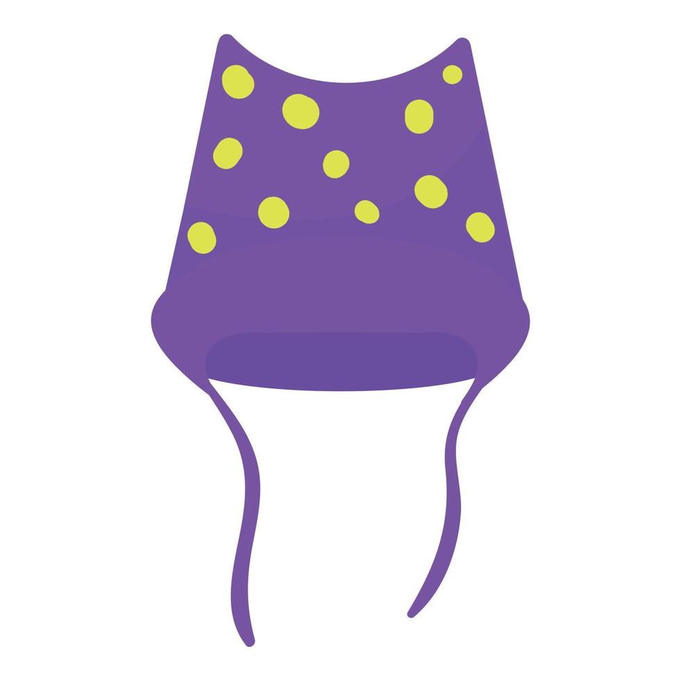 vecteur de dessin animé d'icône de casquette d'hiver enfant violet. tenue froide