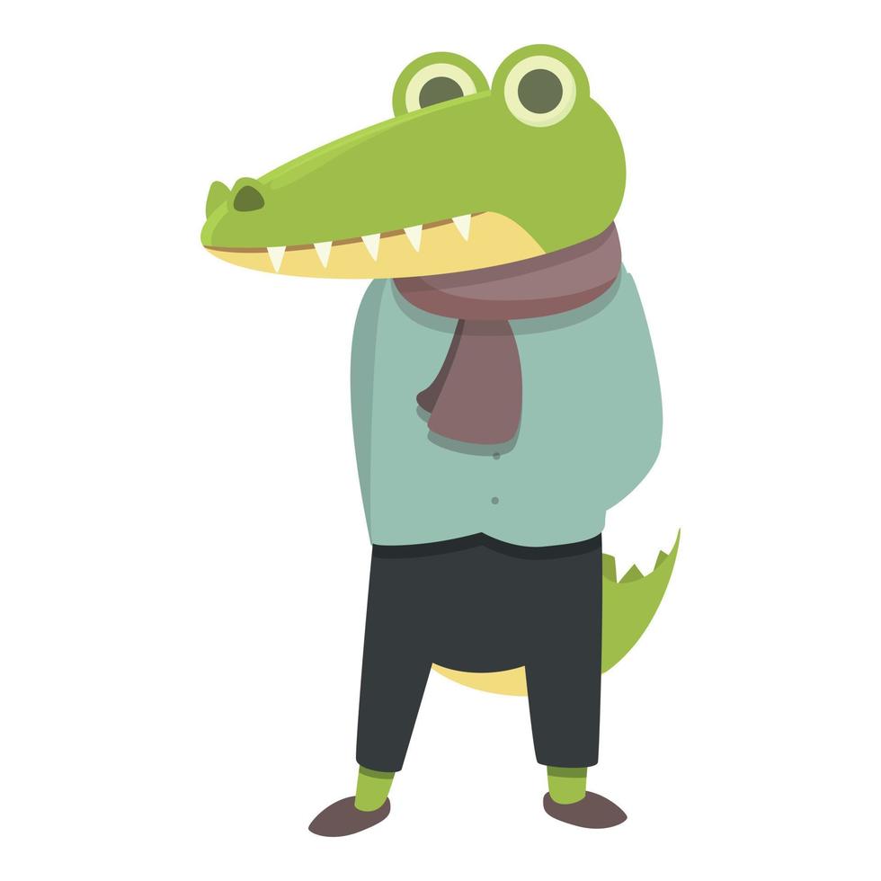 vecteur de dessin animé drôle icône alligator. animaux de la jungle