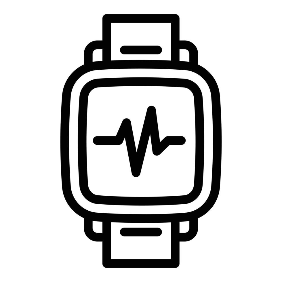 icône de smartwatch de remise en forme, style de contour vecteur