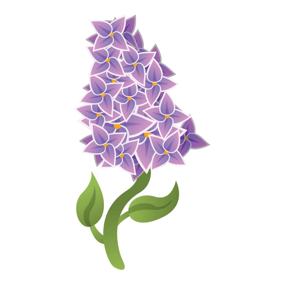 icône lilas de saison, style cartoon vecteur
