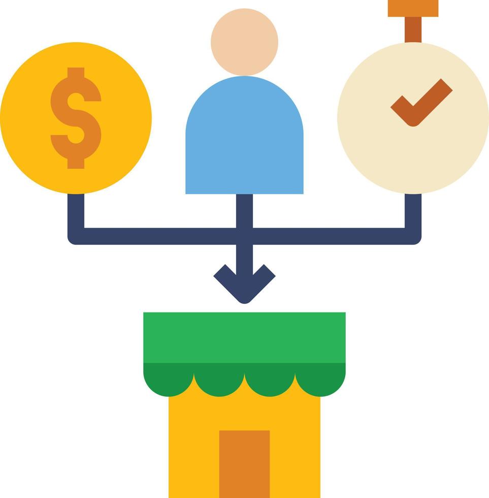 magasin de gestion des finances de l'argent d'investissement - icône plate vecteur