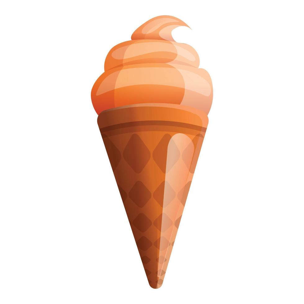 icône de cône de glace, style cartoon vecteur