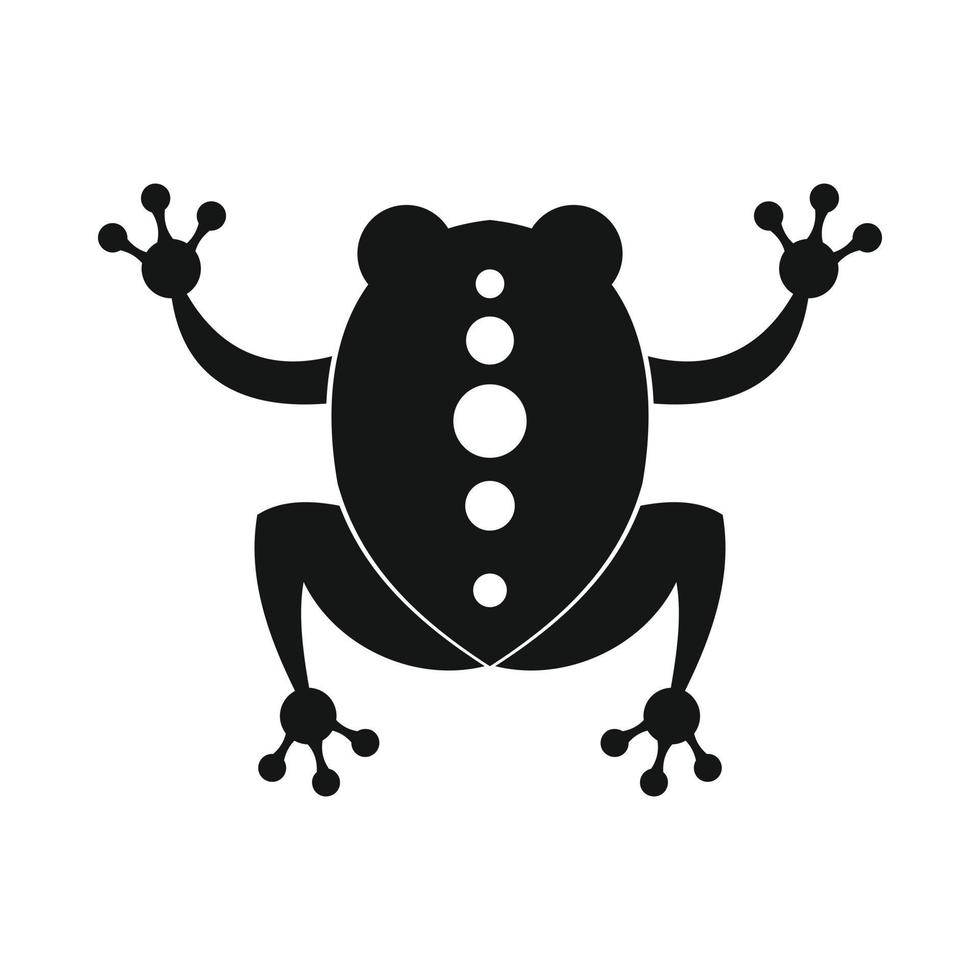icône grenouille, style simple noir vecteur