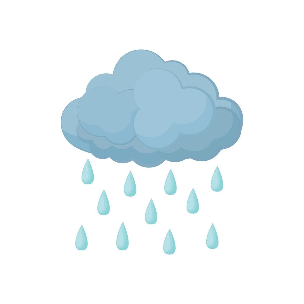 nuage avec icône de gouttes de pluie, style cartoon vecteur