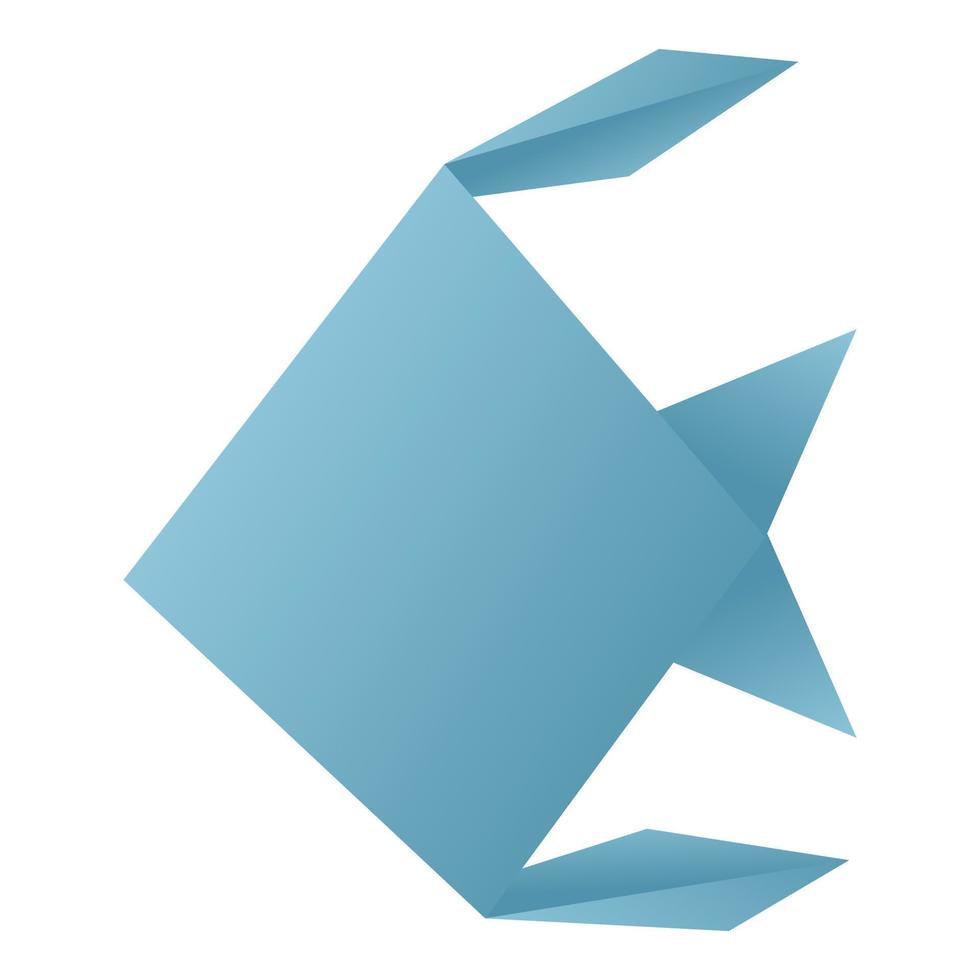 vecteur de dessin animé d'icône de poisson origami. animaux en papier