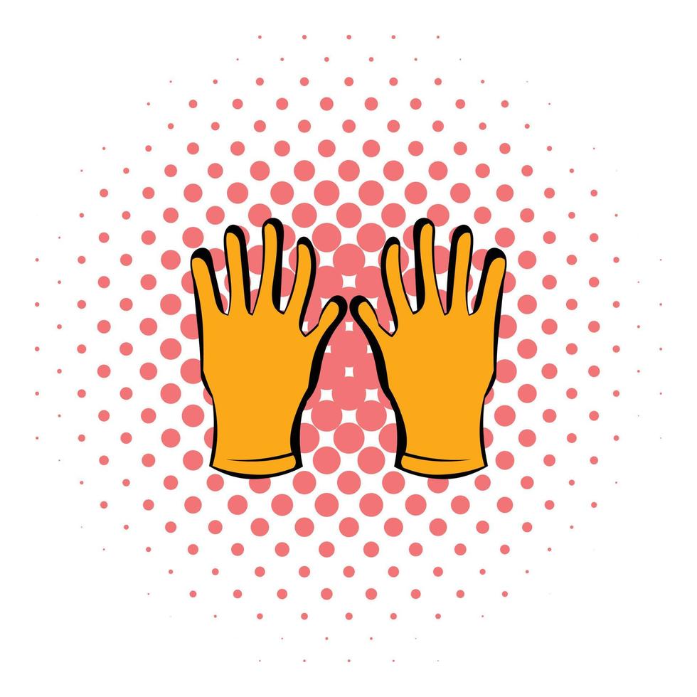 icône de gants d'apiculteur, style bande dessinée vecteur