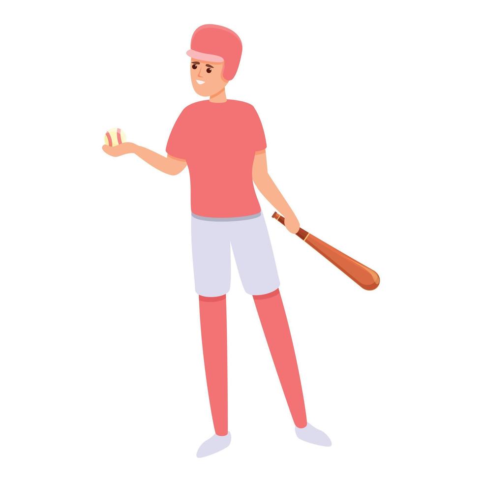 équipe jouant au baseball, icône de style dessin animé vecteur