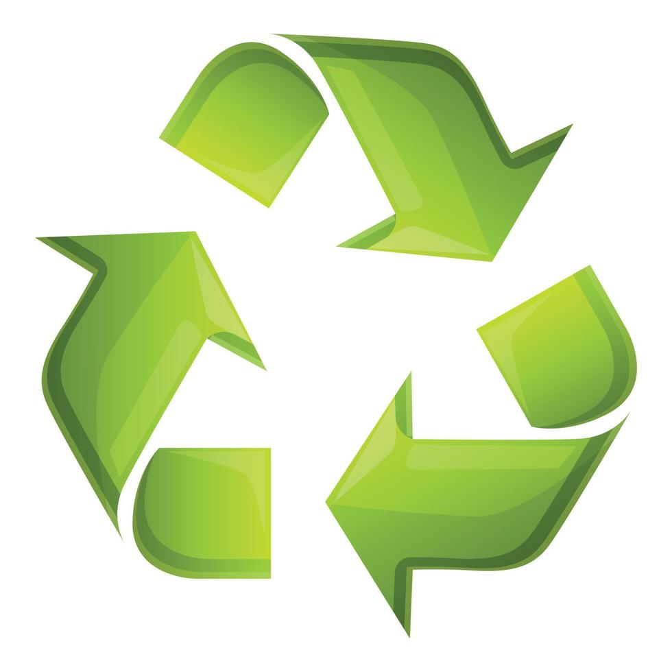 icône de triangle de recyclage, style cartoon vecteur