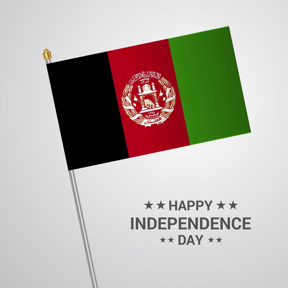 conception typographique de la fête de l'indépendance de l'afghanistan avec vecteur de drapeau