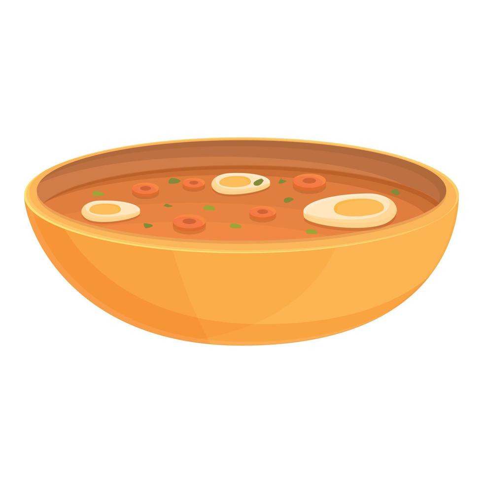 vecteur de dessin animé d'icône de soupe aux œufs français. nourriture végétale