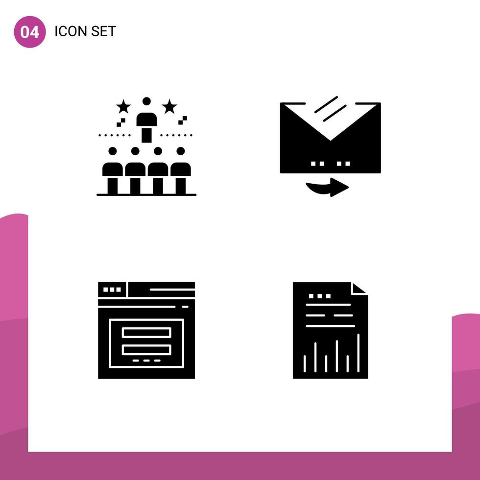 pack de glyphes solides de symboles universels de position page top e-mail web éléments de conception vectoriels modifiables vecteur