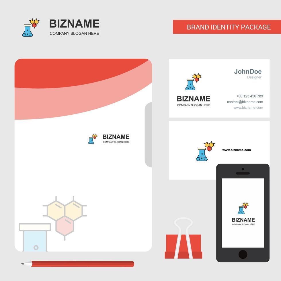 bécher chimique entreprise logo fichier couverture carte de visite et application mobile conception illustration vectorielle vecteur