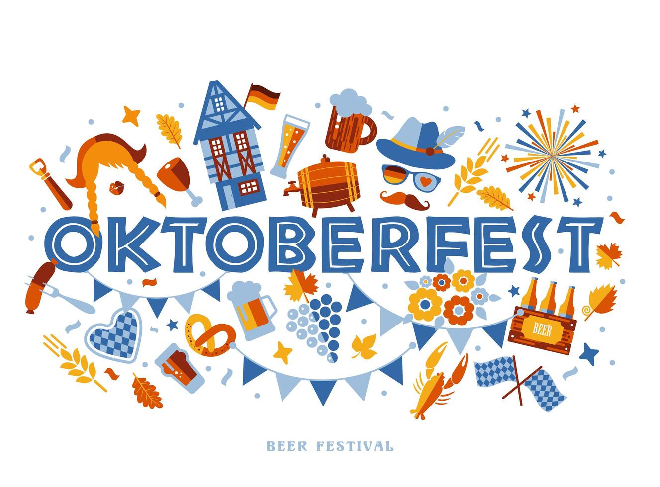 bannière de typographie oktoberfest vecteur