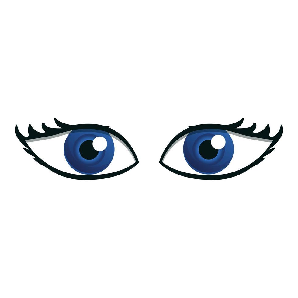 icône yeux de dame, style cartoon vecteur