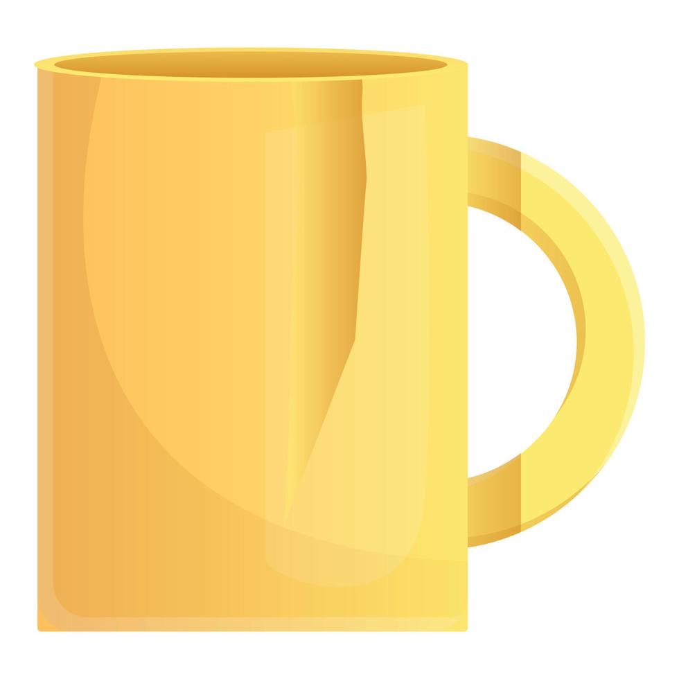icône de tasse jaune cassée, style cartoon vecteur