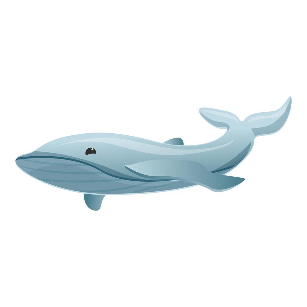 icône de baleine grise, style cartoon vecteur