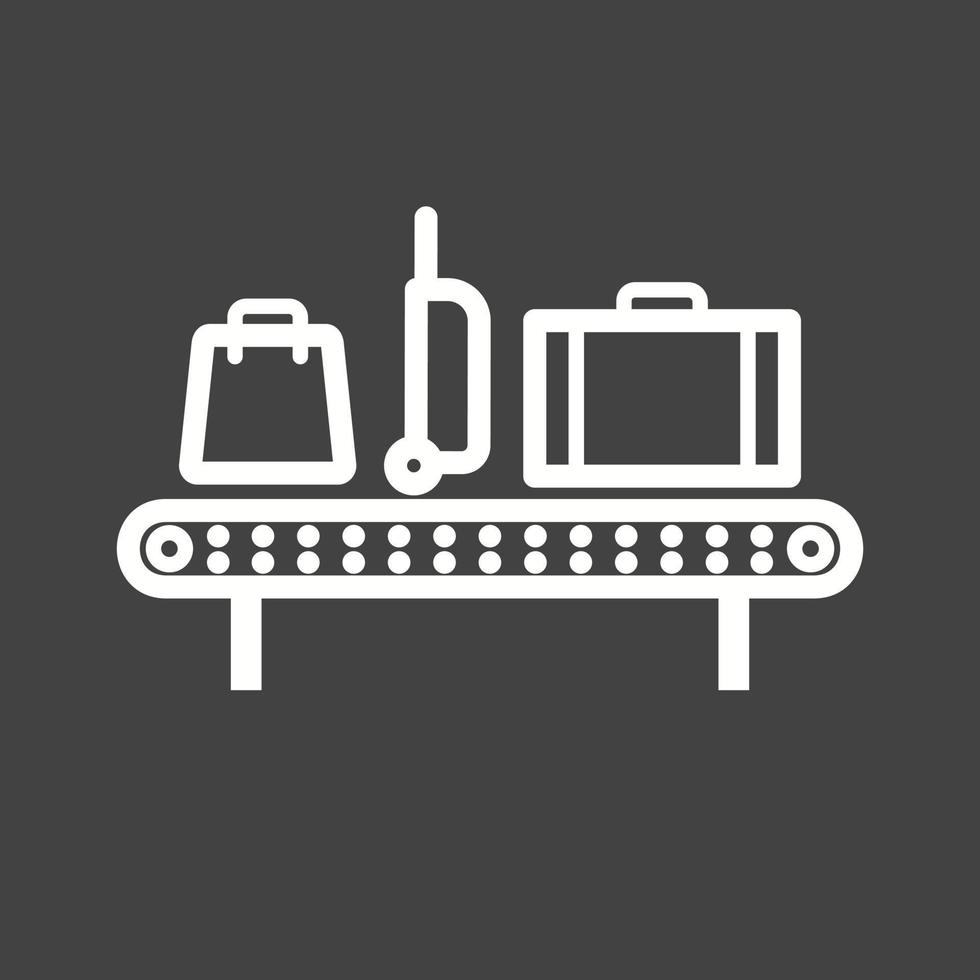 icône inversée de la ligne du carrousel à bagages vecteur