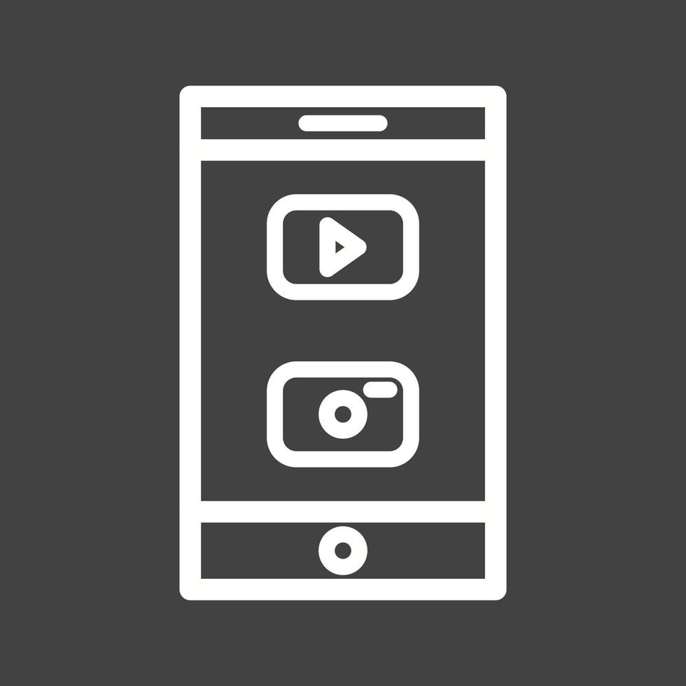 icône inversée de la ligne des applications mobiles vecteur