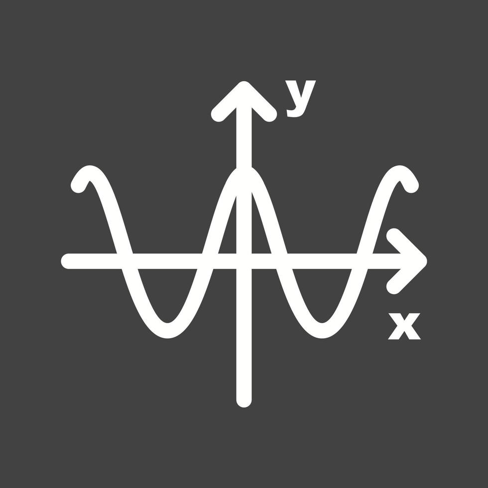 icône inversée de ligne graphique cosinus vecteur